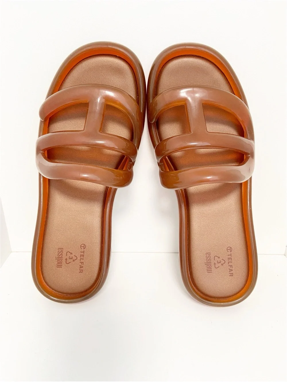 New Melissa x Telfar jelly slice size 8 brown